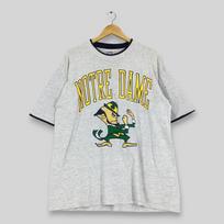 Vintage 1990s Notre Dame Fighting Irish NCAA T Shirt XLarge Notre Dame Spell Out Printed Logo Shirt University of Notre Dame Gray Tshirt XL 130 gray