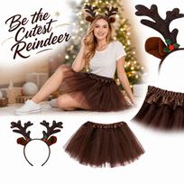 Adult Women's Halloween Costume Set with Dress and Headband One Size beige