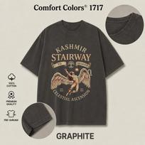 Led Zeppelin Kashmir Stairway Celestial Shirt, Retro Rock Band Tee M gray