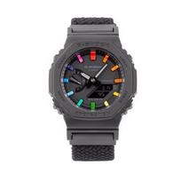CASIO Individuali Kolekcija Elektroninis Judėjimas Unisex Juodas Ciferblatas GA-2100-1A1(Komanda788--) Black gray