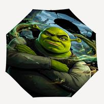 Shrek Theme Automatic Umbrella, Lightweight & Portable, 8 Rib, Perfect for Outdoor Travel, Birthdays, Christmas, Gifts. Three-fold umbrella