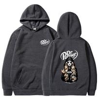 Žudikė Mama Dr Pepper Helovino Harajuku Spausdinimo Vyriškas ir Moteriškas Laisvalaikio Mados Su Gobtuvu Ilgomis Rankovėmis Džemperis Street Viršutinė Dalis XL gray