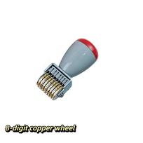 8 Digit Adjustable Number Stamp 10 Digit Adjustment Pin Date Stamp Solid Metal Stamp Head Rotatable Copper Digital Wheels gray