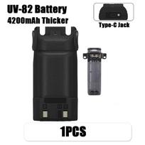 Baofeng UV-82 Battery Pack Type-C Charge 2800mah 3800mAh 4200mAh Li-ion Rechargeable DC 7.4 BL-8 UV-8D UV-82HP Radio Accessories 1-4200mah--1Clip