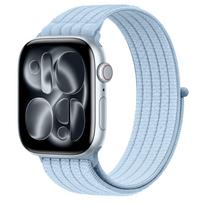 Nylon Loop Strap For Apple Watch Bands 44mm 40mm 46mm 45mm 41 42mm Breathable Correa Bracelet iWatch series 11 10 9 8 SE ultra 3 38 40 41mm S10-42mm mėlyna