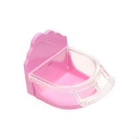 Semicircular Cage Mount Bird Feeder Transparent Parrot Food Container  Cage Accessory rožinė
