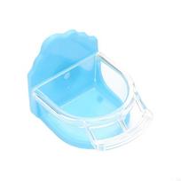 Semicircular Cage Mount Bird Feeder Transparent Parrot Food Container  Cage Accessory mėlyna