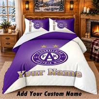 Austria Wien FC Pattern Bedding 3Pcs Set Custom Name, Bed Sheet And Pillowcases For Home Bedroom 135cmx200cm