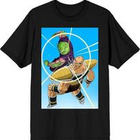 Dragon Ball Z Piccolo and Nappa Characters Black Graphic Tee L blue