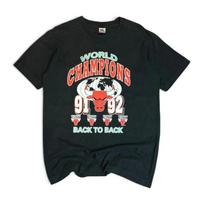 90's Vintage Chicago Bulls Black Graphic T-Shirt (L) S white