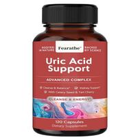 Fearathe Uric Acid Support Capsules, Celery Seed, Tart Cherry, Chanca Piedra, 120 Caps 120 Capsules