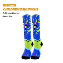 Children's Winter Merino Wool Long Tube Socks for Skating and Skiing M (33-37) Foot Length 20-25CM Ages 7-10 tamsiai mėlyna spalva