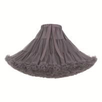 Pleated Design No Bone Petticoat 42cm 280g Hexagon Mesh Crinoline Lolita Tutu Skirt  Lolita Party 57 gray