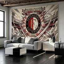Individualus vardas Feyenoord Rotterdam spausdinamas gobelenas – Sienų dekoracija miegamiesiems, bendrabučiams ir namų interjerui 150cm x 200cm