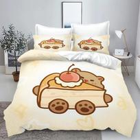 New 3d Print Kawaii Animal Capybara Bedding Set Boys Girls Twin Queen Size Duvet Cover Pillowcase Bed Kids Adult Home Textiles EU Twin 135x200cm white