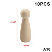 10Pcs Unfinished Wooden Figures Suitable Natural Color Unfinished Wood Peg Dolls Women Men Wooden Peg Dolls Diy Paintable Home A10