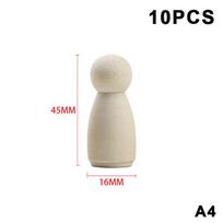 10Pcs Unfinished Wooden Figures Suitable Natural Color Unfinished Wood Peg Dolls Women Men Wooden Peg Dolls Diy Paintable Home A4