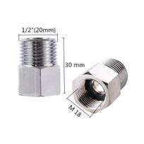 M18/22/24mm Threaded Nickel Plated Copper Connector 1/2  3/4  Male Thread Shower Pipe Adapter Washing Machine Water Inlet Joint