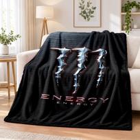 Monster Energy Flannel Throw Blanket Soft Warm Cozy For Sofa Bed Indoor Home Bedroom Use 100cmx150cm