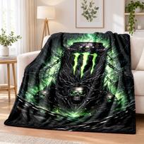 Monster Energy Flannel Throw Blanket Soft Warm Cozy For Sofa Bed Indoor Home Bedroom Use 80cmx120cm