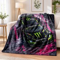 Monster Energy Flannel Throw Blanket Soft Warm Cozy For Sofa Bed Indoor Home Bedroom Use 80cmx120cm
