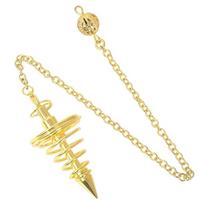 Pointed Meditation Isis Pendulum Energy Cone Metal Pendulum Witch Spiritual Pendulos  Women Style 1 Gold beige