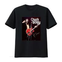 Chuck Berry Signature Guitarist Rock Legend T Shirt for Men All Sizes from S to 5X vintage Wash M black