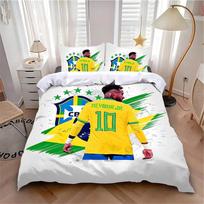 Bedding Set Hot Football N-NeymarS Bedroom Decoration Children Single Double Large Size Duvet Cover Set for Adult Boys Girls Baby size 70X133cm yellow