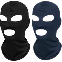 2Pcs Full Face Mask,2Hole/3Hole Black Thin Balaclava Seamless Mask One Size įvairiaspalvis