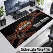 Custom Name Text Mouse Pad Harley-Davidson Personalized Desk Pad For Work And Gaming 30cmx60cm gray
