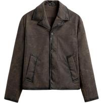 ZARA Leather Jacket Men's Brown 05854653-35 S(175/92A) black