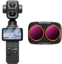 K&F CONCEPT Variable ND Filter for DJI Osmo Pocket 4P Variable ND2-32 ND32-512 Neutral Density Filter Snap‑on Quick Install