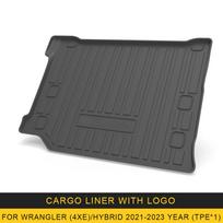 For Jeep Wrangler JL 2018-2023 Car Cargo Liner Mat TPE Anti-slip Trunk Mat Trunk Tray Carpet Interior Accessories 4XE Hybrid 21-23 black