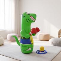 Dinosaur Punching Toy Freestanding Inflatable Striking Bag for Young Children green