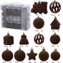 50pcs Velvet Christmas Balls Irregular Shape Xmas Hanging Decorations Holiday Ornaments  Home Decor kava