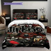 Slipknot Set Heavy Metal Vibes Room Threepiece Set 1 Duvet Cover 2 Pillowcase Without Core Bedding Set Soft And Comfortable 135x200cm gray