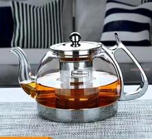 Heat Resistant Glass Teapot Electromagnetic Furnace Multifunctional Teaports Induction Cooker Kettle white