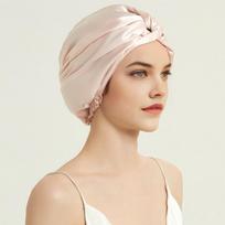 100% Pure Silk Sleep Cap Women Lightweight Thick Options Adjustable Hair Protection Hat Night Shower Postpartum Care Light Pink 19cm Thick Style