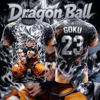 Dragon Ball Ultra Instinct Goku No11 White Ink Splash Manga Print Men Soccer Jersey  Anime Sports Breathable T-Shirt 5XL gray