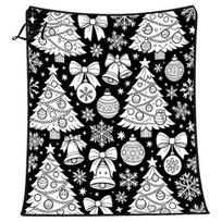 Relaxing Screen Free Hobbies Christmas DIY Coloring Blanket for Adults And Kids, Color Your Own Blanket, 59  x 51  Soft Creative Arts Crafts Q gray