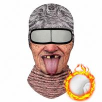 Funny Balaclava 3D Face Printed Full Face Mask New Ski Mask  for Winter Outdoor Sports Cycling 1 gray