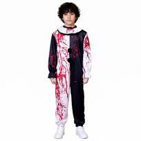 Baisus klouno kostiumas Helovino vakarėliui Cosplay Suaugusiems Vaikams Unisex Baisus makiažo stiliaus aprangos rinkinys 130 Suggested 120-130 black