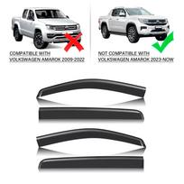 4PCS Sun Rain Guard Wind Deflector Window Visor For Volkswagen VW Amarok 2023-2026 Car Weather Shield Double Cabin Smoke Black 4pcs black