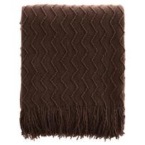 Burnt Orange Throw Blanket Lightweight Knitted Plaid Sofa Blanket with Tassels for Bed Decorative Fall Home Decor 127x152cm