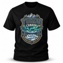 Yukon Canada Northern Lights Graphic T-Shirt Unisex Travel Tee 2XL blue