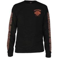 Harley-Davidson Vyriški ilgomis rankovėmis marškinėliai su erelio ir stūmoklio grafika, juodi 30299947 XL black