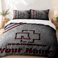 Rammstein Custom Name 3pc set Perfect for bedroom use Comfortable bedding set includes a duvet cover and two pillowcases Ideal birthday or Christmas g 135cmx200cm