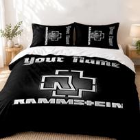 Rammstein Custom Name 3pc set Perfect for bedroom use Comfortable bedding set includes a duvet cover and two pillowcases Ideal birthday or Christmas g 180cmx210cm