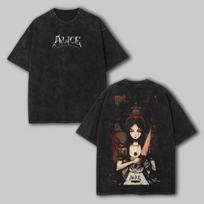 Alice Unisex Fit T-Shirt washed T-Shirt, Vintage Unisex Tee, Game M gray
