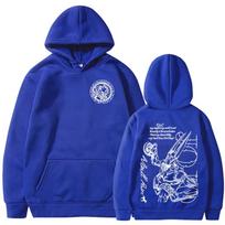 Anime Jojo keisti nuotykiai STEEL BALL RUN D4C Funny Valentine Hoodies Vyrams Moterims Drabužiai Mada Puloveris Oversized Megztinis M mėlyna